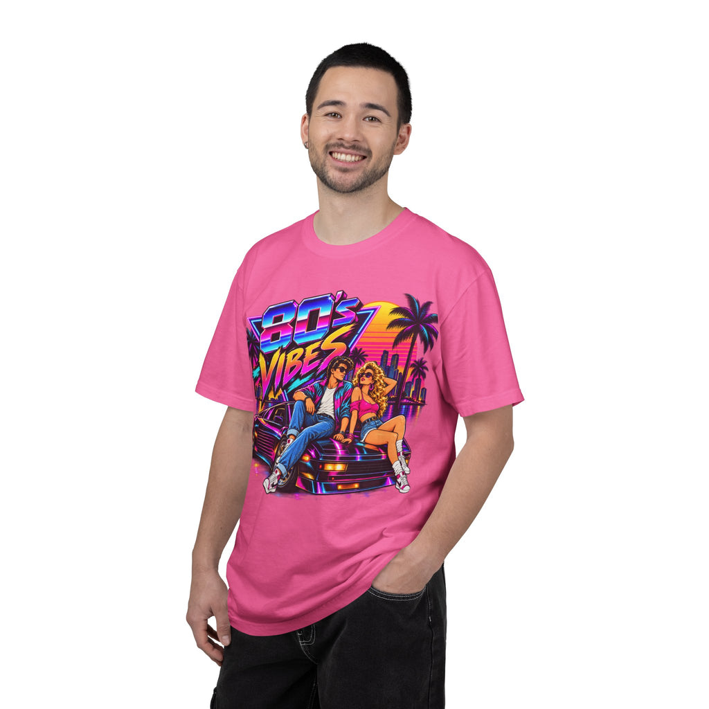 80s Vibes retro car scene T-shirt | neon palm sunset