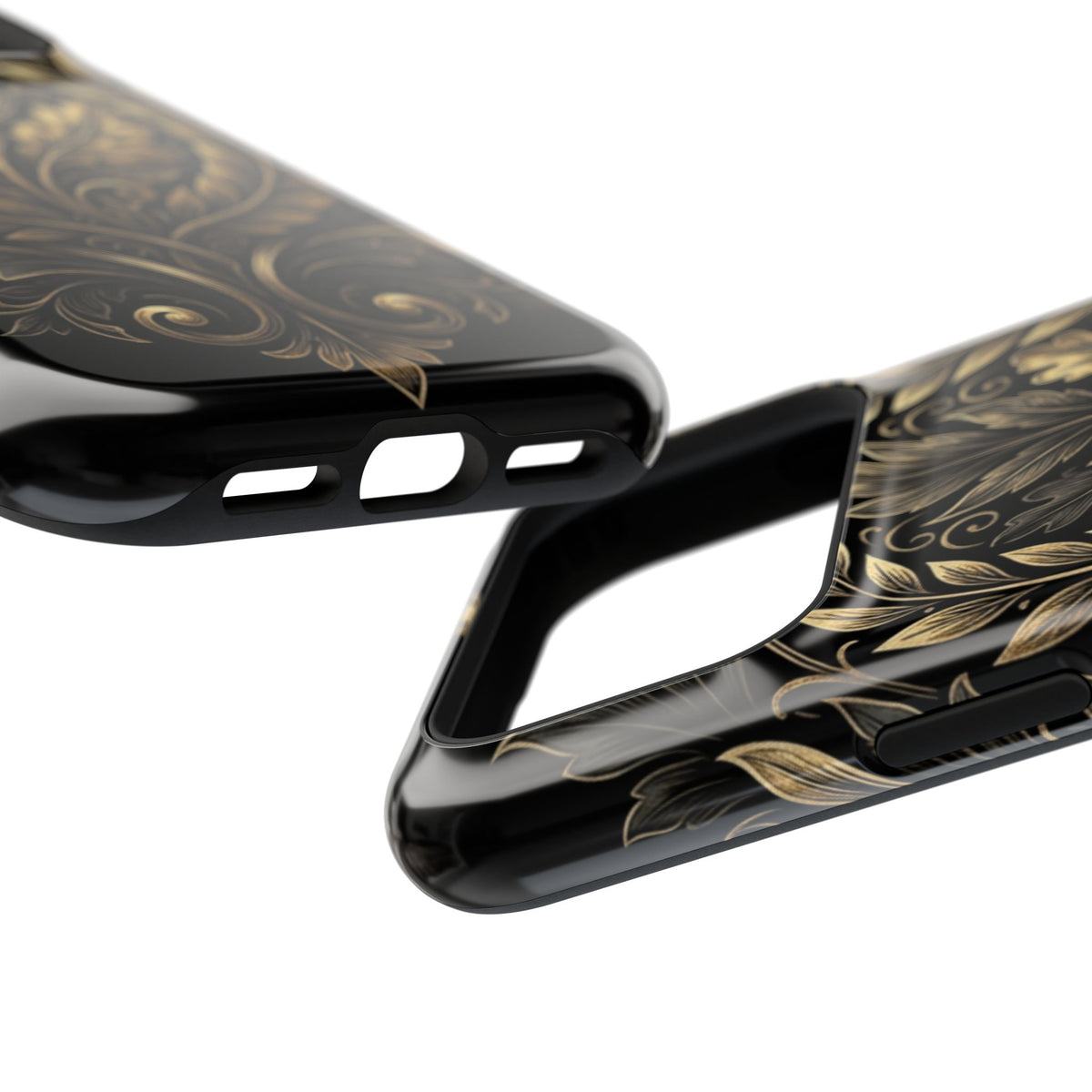 Baroque Gold Leaf Phone Case — Impact-Resistant Protective Cover