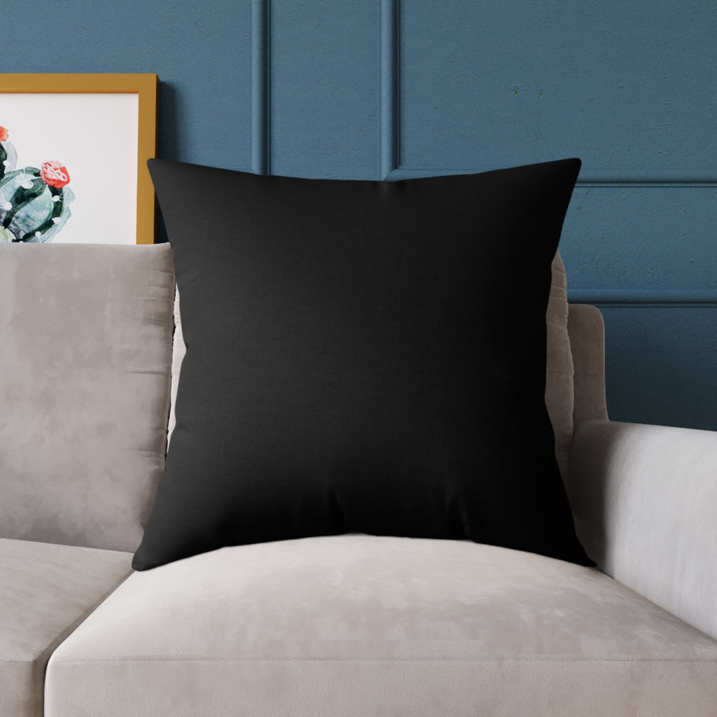 Black Square Throw Pillow - Minimal Modern Accent Cushion for Living Room & Bedroom