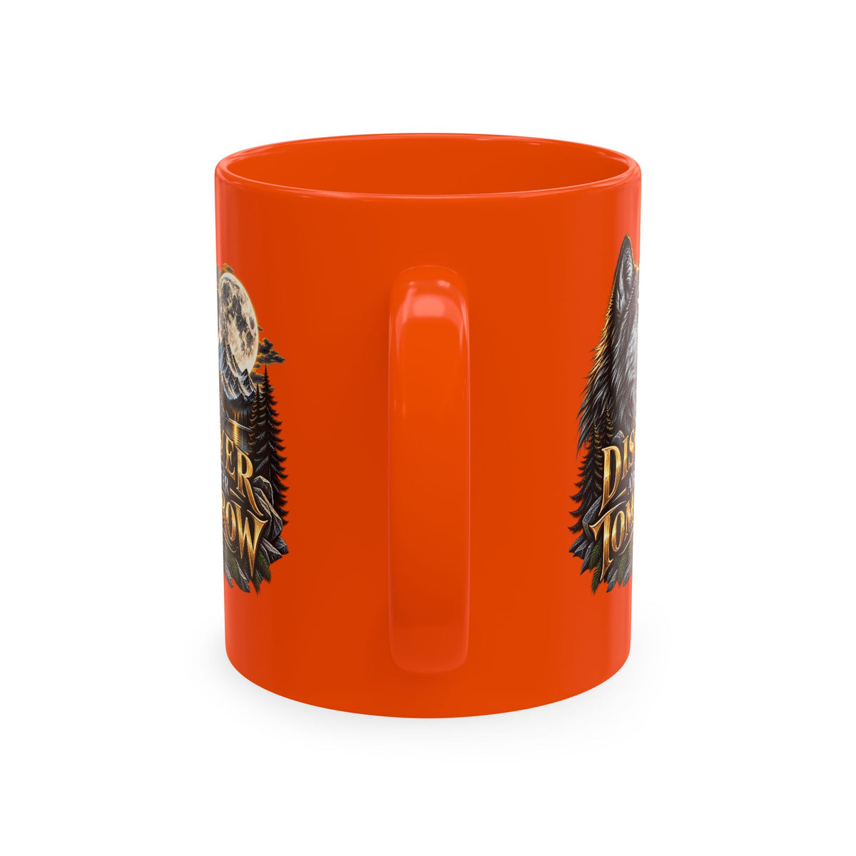 Discover Tomorrow Ceramic Mug — Howling Wolf & Moon Coffee Cup