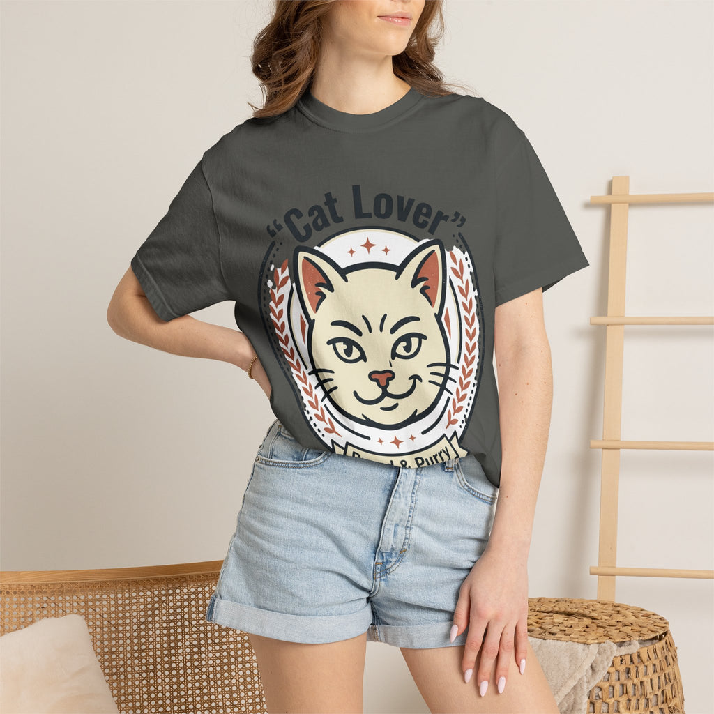 Cat Lover T-Shirt — "Proud & Purry" Retro Cat Graphic Tee