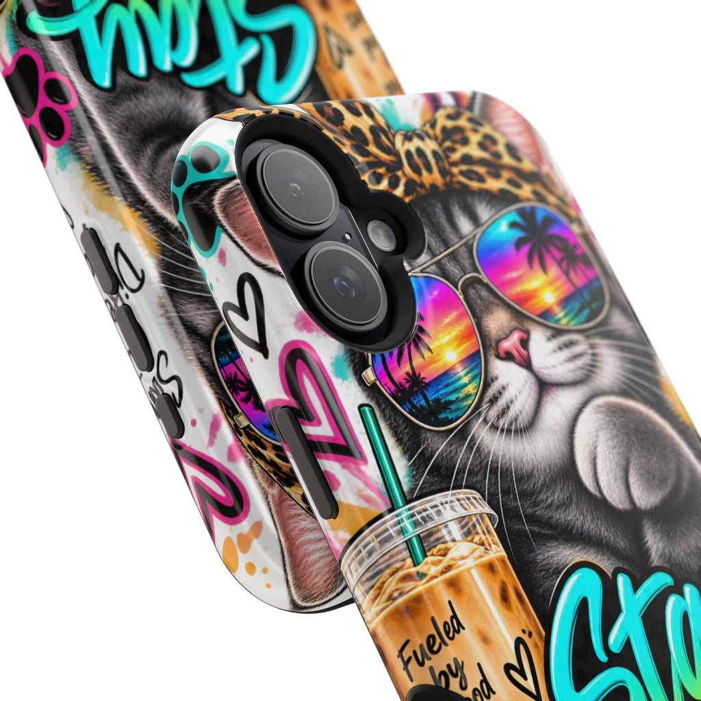 Phone Case — "Stay Pawsitive" Cat Impact-Resistant Case
