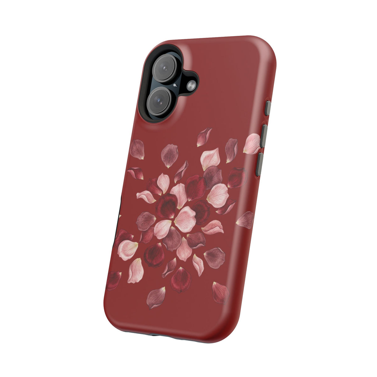 Phone Case — Red Floral Petal Magnetic Impact-Resistant Cover