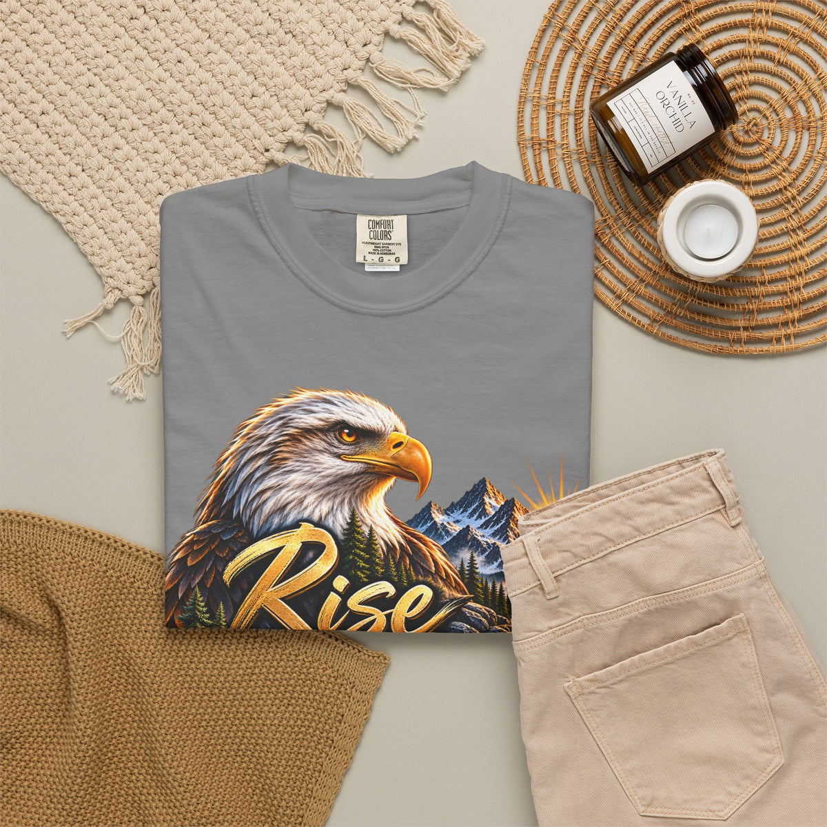 Rise Stronger Every Day Eagle T-Shirt — Motivational Nature Graphic Tee