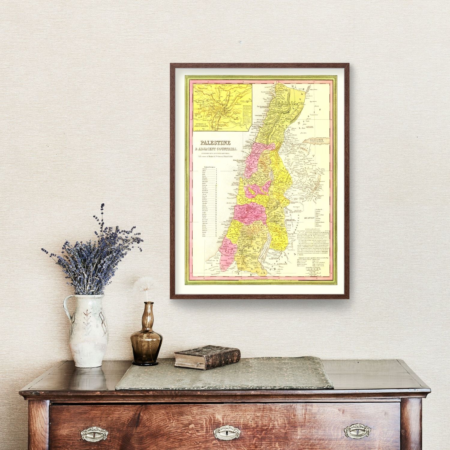 Vintage Map of Palestine 1846