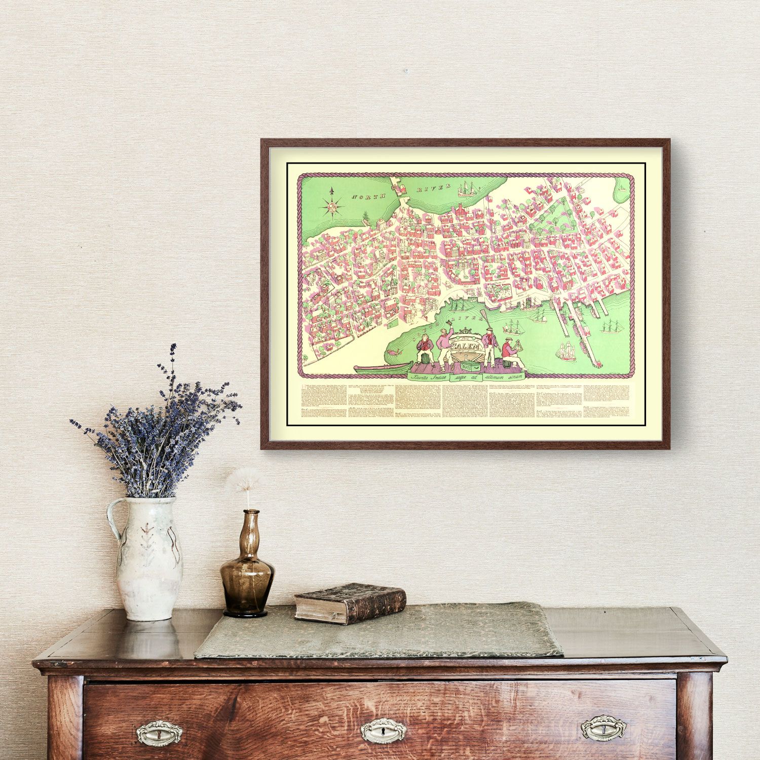 Vintage Map of Salem, Massachusetts 1930