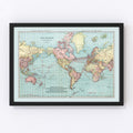 Vintage World Map 1912