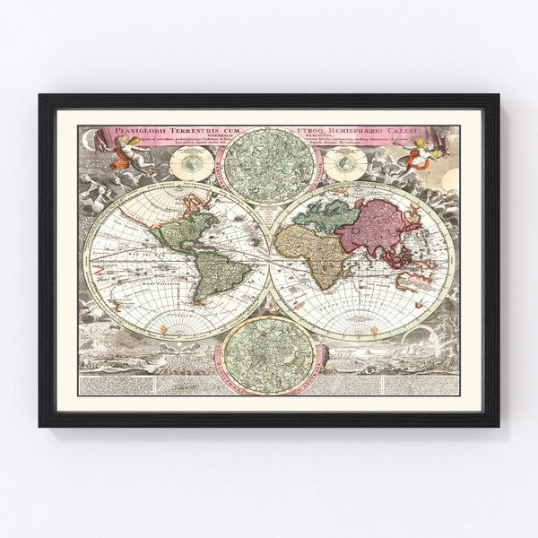 Vintage World Map 1716