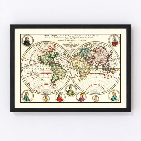 Vintage World Map 1717