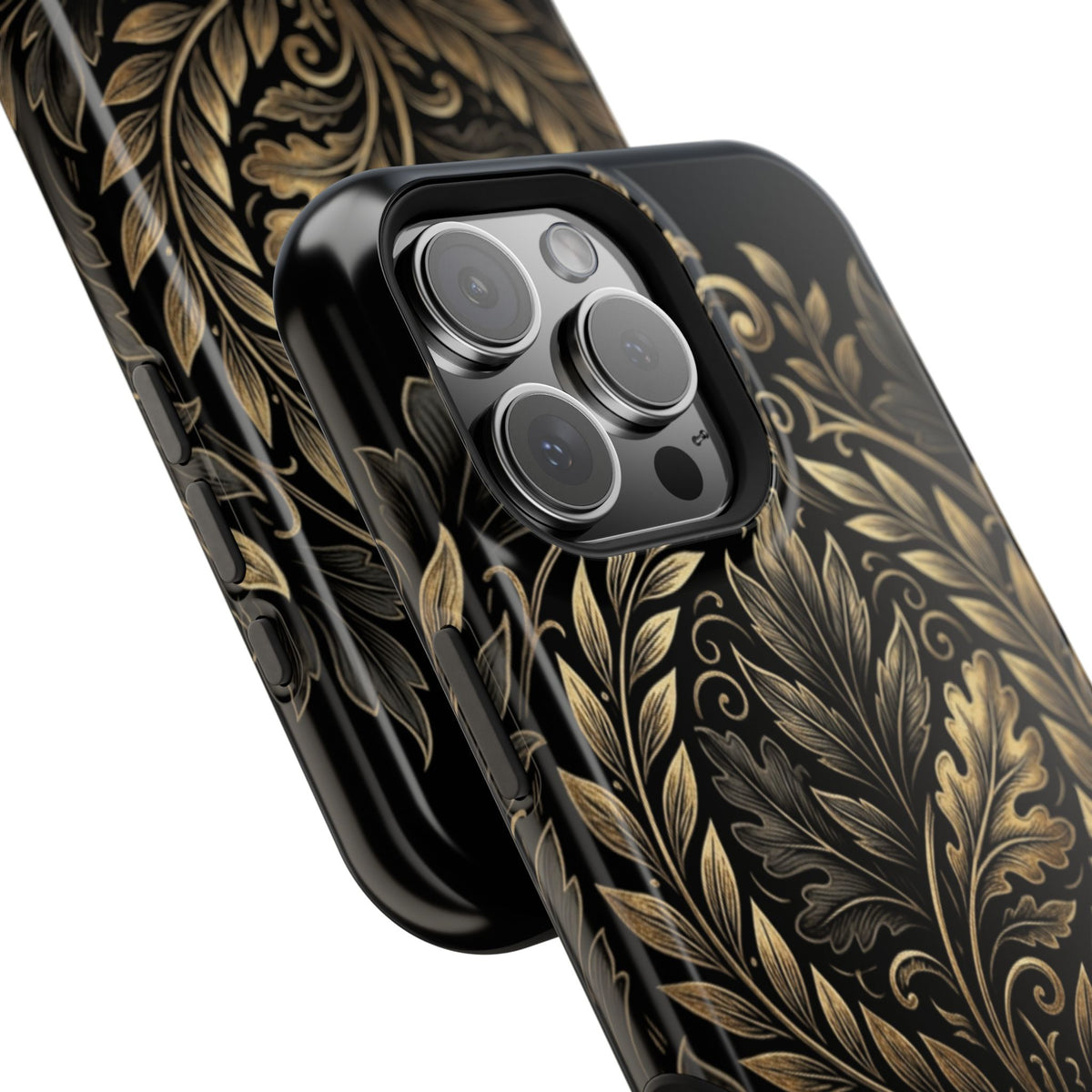 Baroque Gold Leaf Phone Case — Impact-Resistant Protective Cover