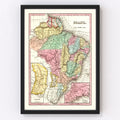 Vintage Map of Brazil 1842