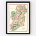 Vintage Map of Ireland 1836