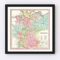 Vintage Map of Germany 1842