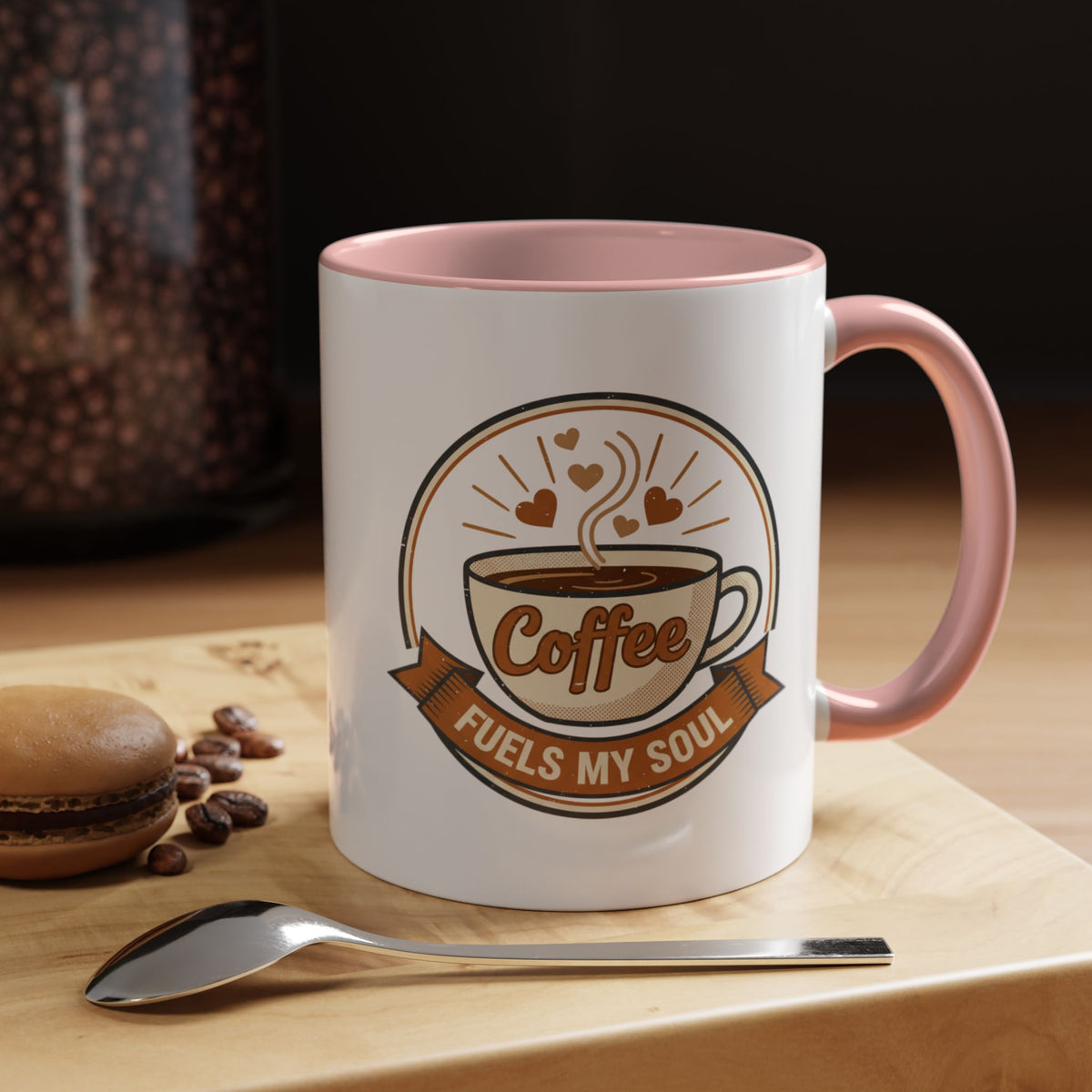 Coffee Mug - "Coffee Fuels My Soul" Accent Ceramic Mug (11/15oz)