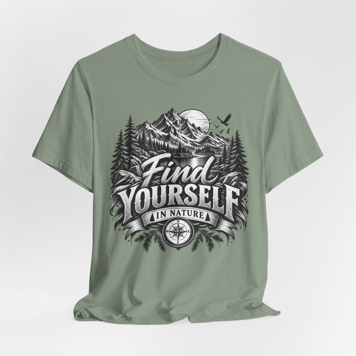 Find Yourself In Nature T-Shirt – Mountain Adventure Graphic Tee