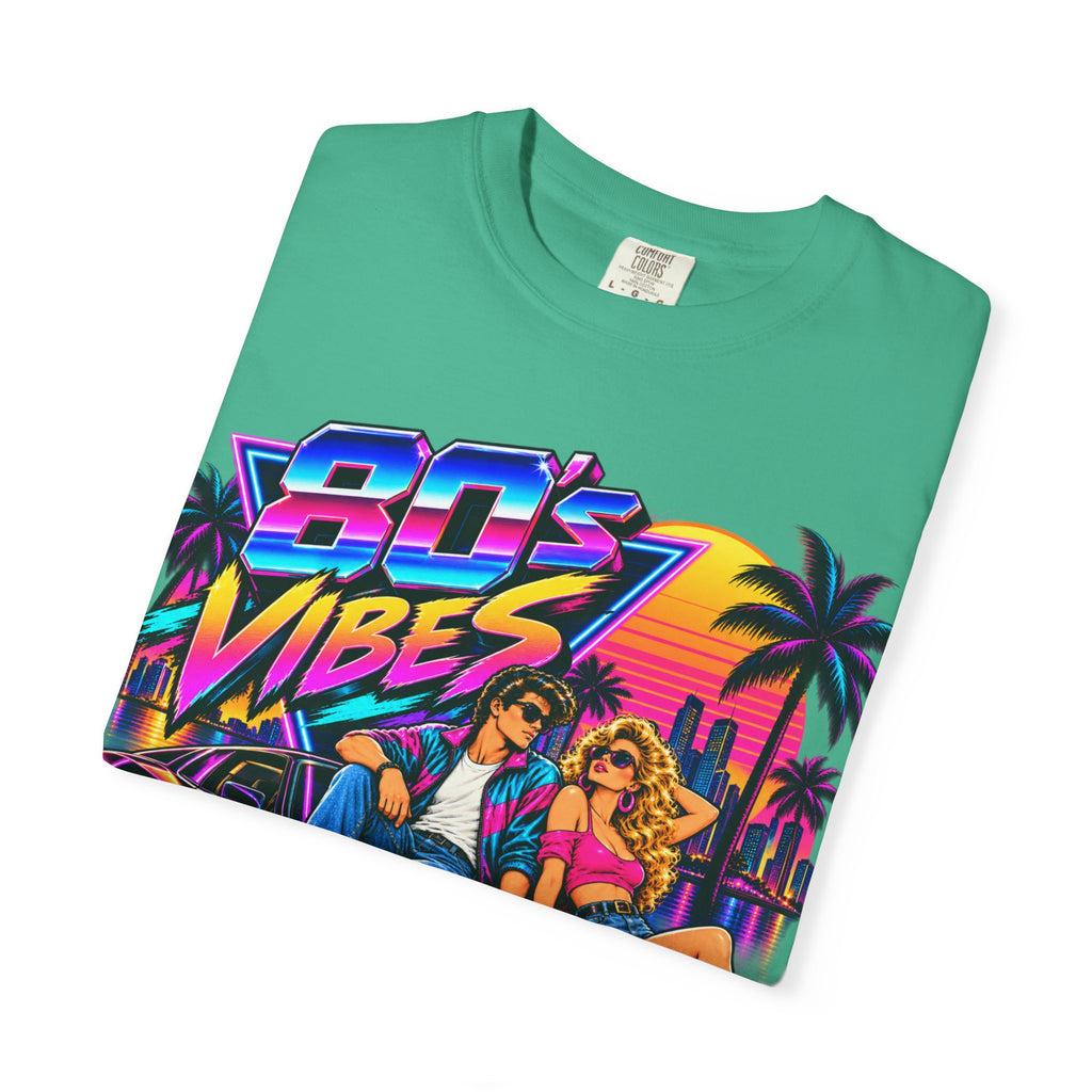 80s Vibes retro car scene T-shirt | neon palm sunset