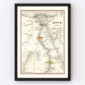 Vintage Map of Egypt 1836