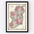 Vintage Map of Ireland 1865