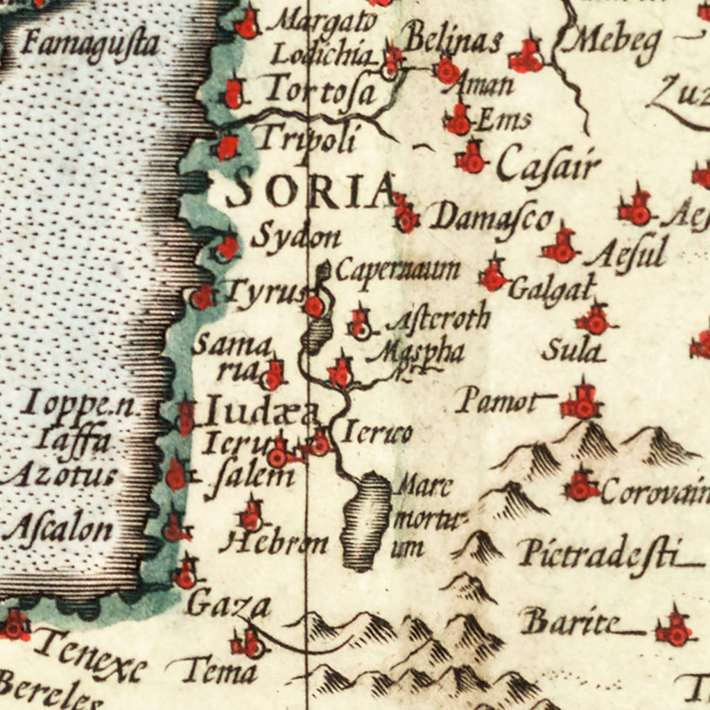 Vintage Map of Turkey, Saudi Arabia, Iraq & Syria 1623