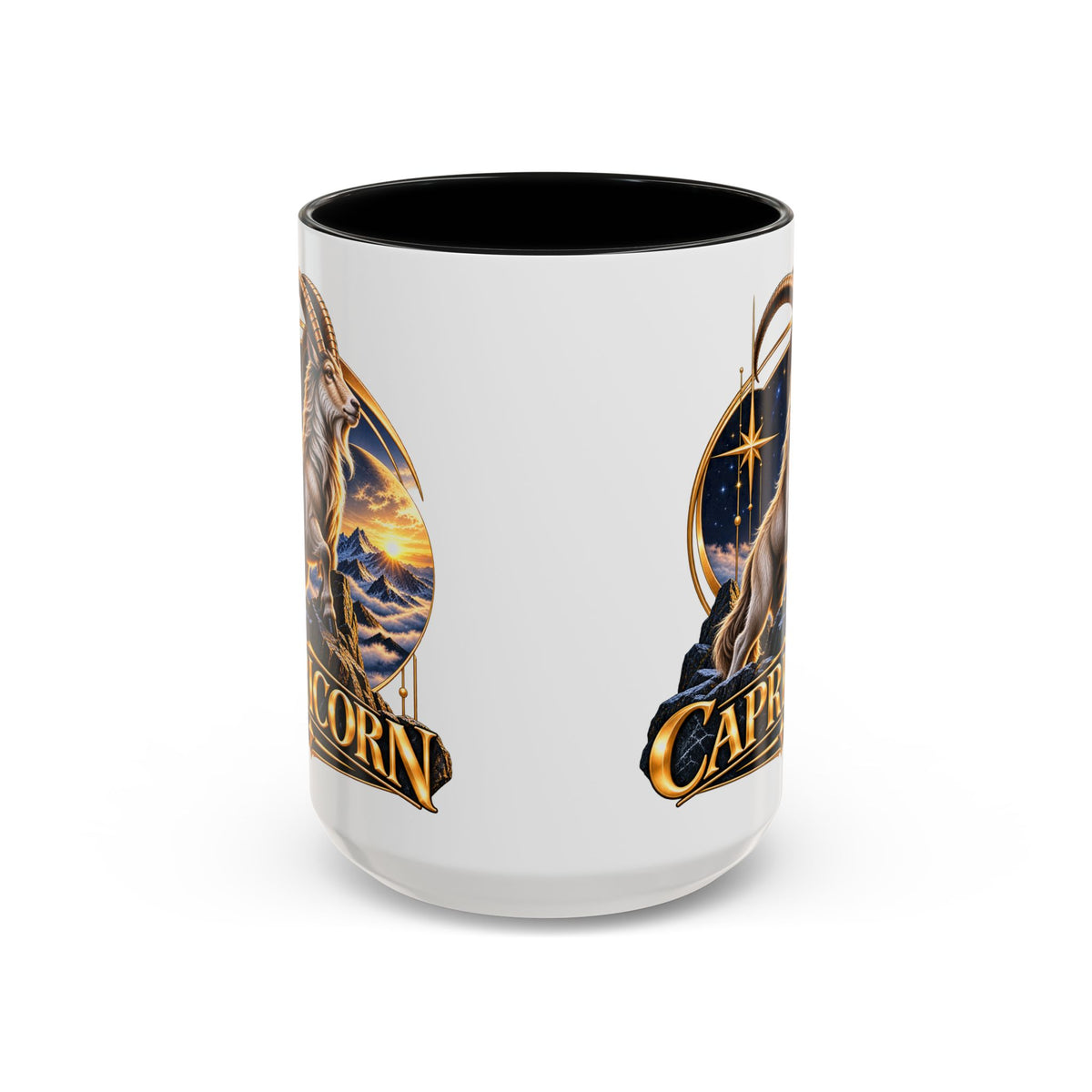 Capricorn Zodiac Coffee Mug — Astrological Goat Accent Mug (11/15oz)