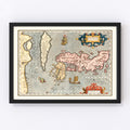 Vintage Map of Japan & Korea 1623