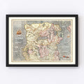 Vintage Map of North Ireland 1623