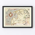 Vintage Map of Latvia 1623
