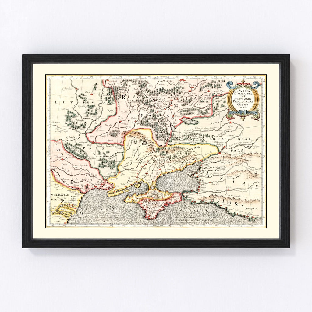 Vintage Map of Ukraine & Russia 1623
