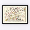 Vintage Map of Ukraine & Russia 1623