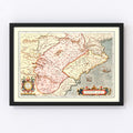 Vintage Map of Aragon & Catalonia Spain, 1623
