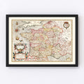 Vintage Map of Gaul France, 1623