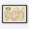 Vintage Map of Aquitaine France, 1623