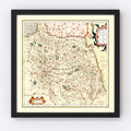 Vintage Map of Champagne France, 1623