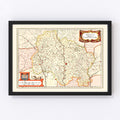 Vintage Map of Quercy France, 1623