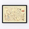 Vintage Map of Burgundy France, 1623