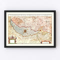 Vintage Map of Lake Geneva, 1623