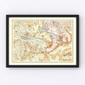 Vintage Map of Switzerland 1623