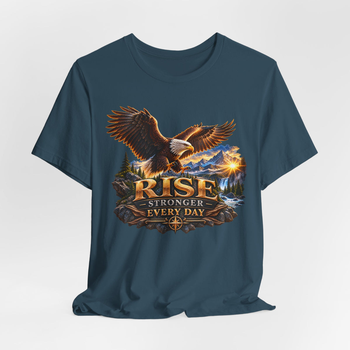 Rise Stronger Every Day Eagle T-Shirt — Inspirational Outdoors Graphic Tee