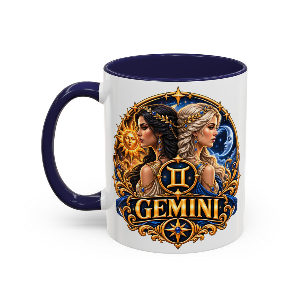 Gemini Zodiac Coffee Mug — Gemini Sign Astrology Accent Mug (11/15oz)