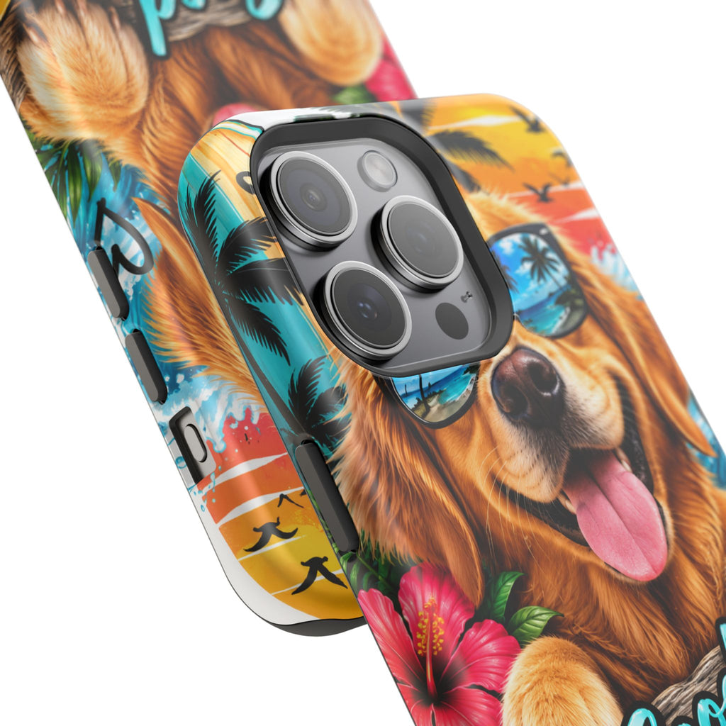 Phone Case — 'Good Vibes Only' Tropical Dog Impact-Resistant Case