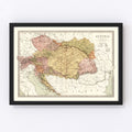 Vintage Map of Austria 1871