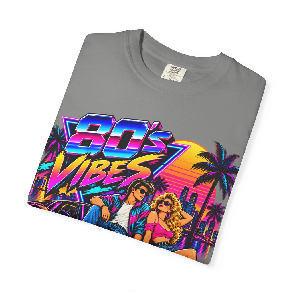 80s Vibes retro car scene T-shirt | neon palm sunset