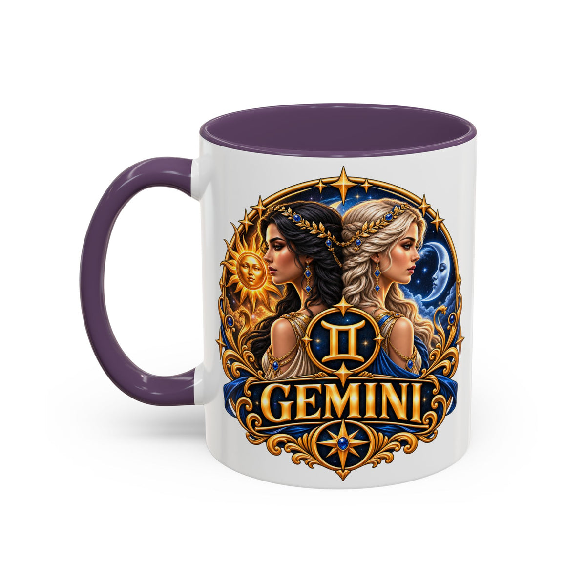 Gemini Zodiac Coffee Mug — Gemini Sign Astrology Accent Mug (11/15oz)