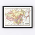 Vintage Map of China & Japan 1871