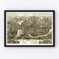 Vintage Map of Norwich, Connecticut 1876