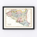 Vintage Map of Belgium 1832