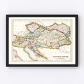 Vintage Map of Austrian Empire 1832