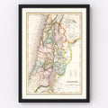 Vintage Map of Palestine 1832