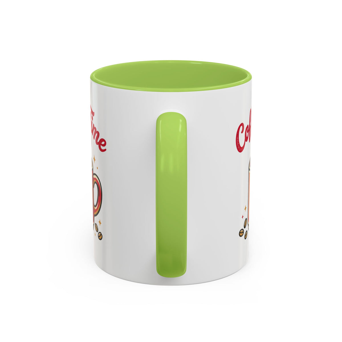 Coffee Mug - "Coffee Time" Red Accent Ceramic Mug (11/15oz)