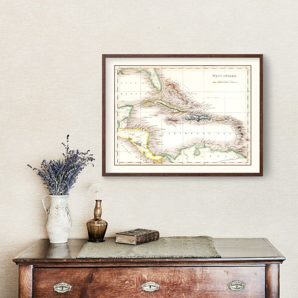Vintage Map of West Indies 1832